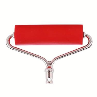 Imagem de 1 peça ferramenta de rolo de pintura de diamante 5D com moldura de metal, cabeça de rolamento de plástico para adesão de tela, colocação e acabamento de pedras, vermelho