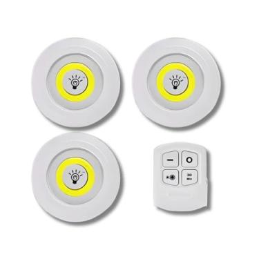 Imagem de Kit 3 Luminárias Led Com Controle Remoto 5w 150 Lúmens