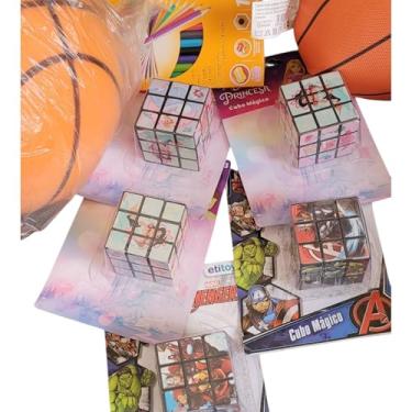 Imagem de Cubo Mágico Infantil Multicor 5,5 cm | Quebra-Cabeça Educativo | Estampas Diversas