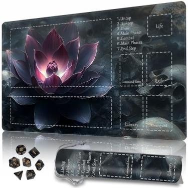 Imagem de Playmat MTG TCG DND with Storage Bag & 7 Dice Premium Edge-Locking Design Play Mat with Zones for Magic Playmat Gaming Mat