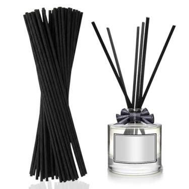 Imagem de 120 varetas difusoras de fibra preta de 3 mm x 20 cm de espessura, palhetas de aroma de aromaterapia, varetas de vime voláteis, substituição para refis de óleo essencial, varetas porosas sem cheiro