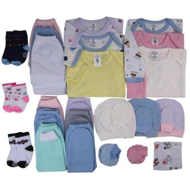 Imagem de Body Bebê + Mijão Liso E Estampado Kit C/36 Peças Roupa Bebê - Tanran 