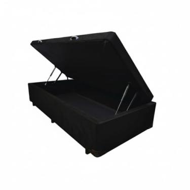 Imagem de Box Baú Solteirão Blindado na Chapa de Madeira - Diversas Cores (96x203x42) (Suede Preto)