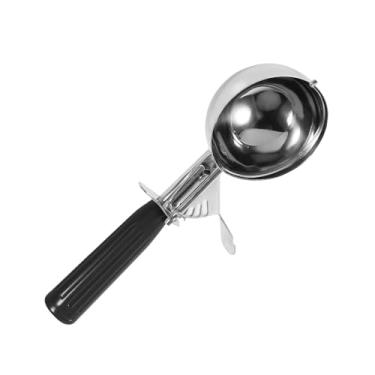 Imagem de Fesjoy Colher de Sorvete de Aço Inoxidável 8 Cm, Alça Plástico, Alavanca Liberação, Design Antiderrapante, Leve, Perfeita para Casa, Loja Sobremesas, café, Restaurante, (4,7cm)