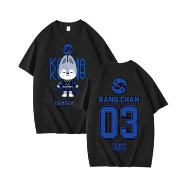 Imagem de Camiseta De Verão KPOP Skz Concert, Manga Curta, 100% Algodão, Ajuste 