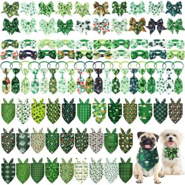 Imagem de Reginary Conjunto de 120 bandanas para cães, laços para cães, gravatas-borboleta, cachecol colorido, lavável, triângulo, lenço fofo, babador para o verão, pequeno, médio, grande, animais de estimação