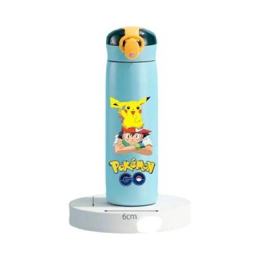 Imagem de Garrafa Térmica De Aço Inoxidável Pikachu 460ml Com Canudo Para Crianç