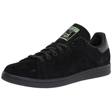 Imagem de adidas Originals Tênis masculino Stan Smith, Branco/branco/azul amanhecer, 8.5