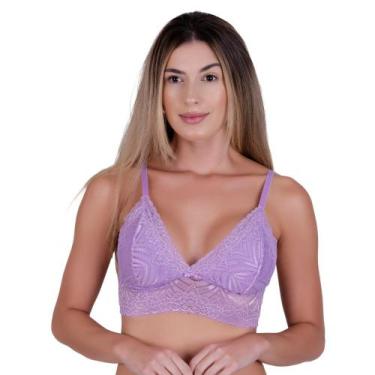 Imagem de Sutiã sem Bojo de Renda Cropped Isis - NAKA MODAS, Lilás, M