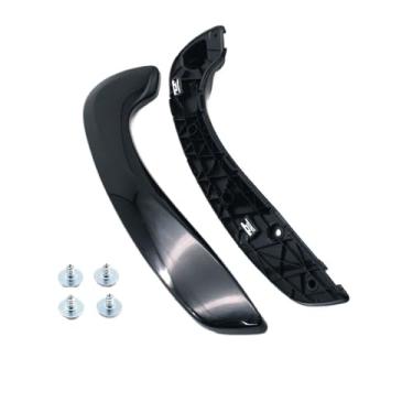 Imagem de Interior do carro frente esquerda direita porta interna puxar alça kit Compatível com renault megane 3 mk3 fluence 2008-2016 809540001r 809600007r(Piano Black-R)