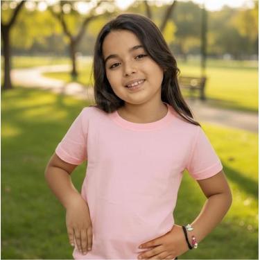 Imagem de Camiseta Infantil Rosa Algodão Camisa Lisa Menina Menino - Mb Sport, R