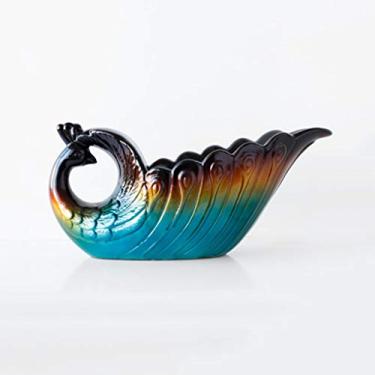 Imagem de U5GAAALPPQ9 Vaso de pavão europeu decoração de mesa criativa cerâmica americana recipiente de flores ornamento mobiliário (cor: 03) (3)