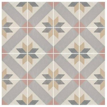 Imagem de Adesivo Piso Colacomigo Ladrilho Estrela Bege Antiderrapante