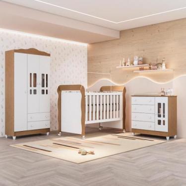 Imagem de Quarto Bebê Completo Berço Americano Marquesa Mini Cama Mirelle Guarda