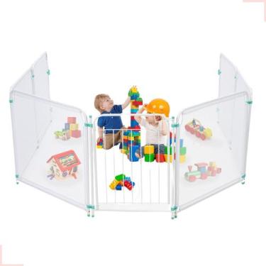 Imagem de Kit Cercado Grade Tela De Bebê/ Cachorro Segurança Infantil Portátil -