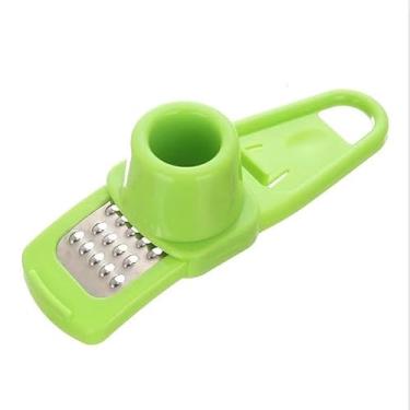 Imagem de Espremedor de alho manual durável, plástico livre de BPA e triturador de aço inoxidável – Triturador portátil de 13,8 cm para cozinha doméstica, restaurante, entusiastas da culinária