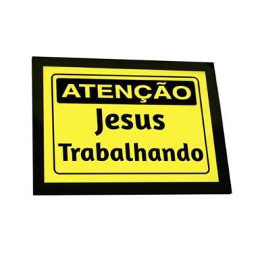 Imagem de Quadro Decorativo Religioso Atenção Jesus Trabalhando Decoração Poster Quarto Sala