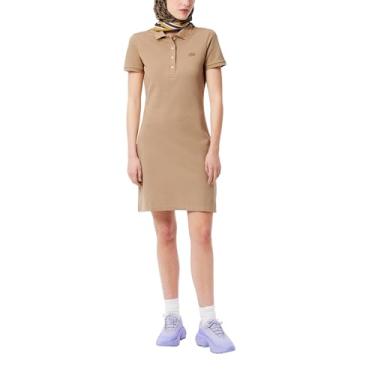 Imagem de Lacoste Vestido polo feminino slim fit stretch mini piqué, Bege, 44