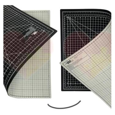 Imagem de Base Mesa Apoio De Corte Dupla Face A2 60x45 Duas Cores Um Lado Preto 