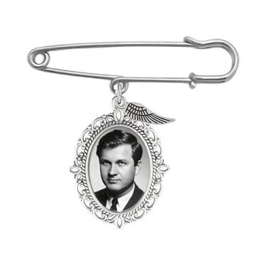 Imagem de Broche Oval De Vidro Com Foto De Pedra Da Lua, Presente Artesanal De L