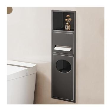 Imagem de Nicho de chuveiro de aço inoxidável - organizador de alcova à prova d'água para xampu, artigos de higiene e papel higiênico, prateleira de armazenamento cinza para banheiro, cozinha e quarto (63 x 20