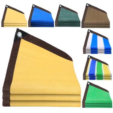 Imagem de 90% tecido protetor solar - Rede de sombreamento bege de 7,6 x 7,6 m para pátio, pérgola, varanda, galinheiro, canil - Tecido durável com ilhós reforçados de aço inoxidável