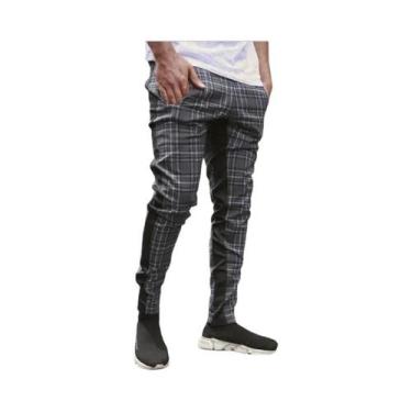 Imagem de Calças Jogger Skinny Pretas Masculinas, Roupas Casuais Para Esportes, 
