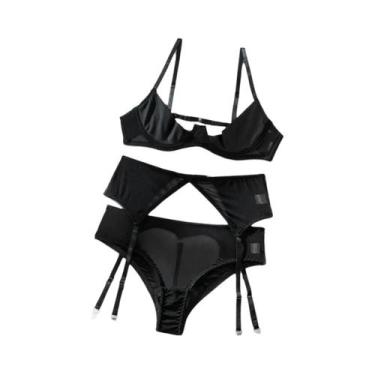 Imagem de Conjunto De Lingerie Sexy Com Sutiã Push Up, Calcinha De Renda, G-stri