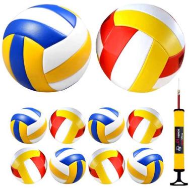 Imagem de Kit Bolas Vôlei Tamanho Oficial Atacado 10un + Bomba - XH