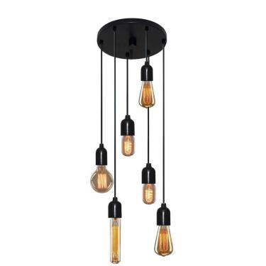 Imagem de Lustre Pendente Luminária Retro Md-4162/6 Suporte Para Lâmpada / Não Inclusa - Bivolt