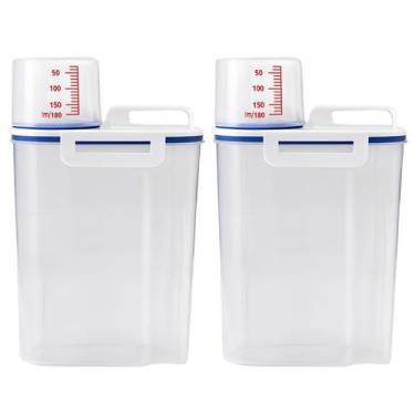 Imagem de Kit 2 Potes Herméticos Com Medidor 2,5L Arroz Grãos Ração - Prox