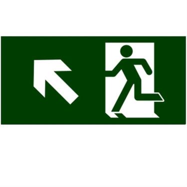 Imagem de Placa de Pvc Fotoluminescente Autoadesiva 15x30 Suba A Esquerda 315 Ae Sinalize Placa Pvc Fotol