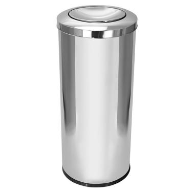 Imagem de Lixeira Em Aço Inox com Tampa Meia Esfera 50 Litros C19 Jsn Lixeira Em Aço Inox com Tampa Meia E