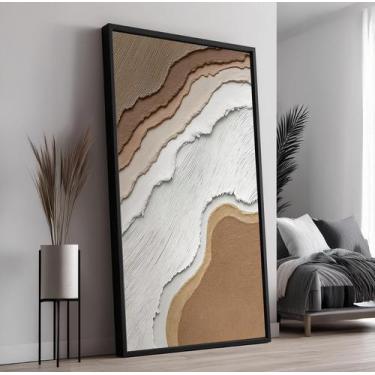 Imagem de Quadro com Moldura e Acrilico Cristal Vidro Arte Terrosa Relevo para S