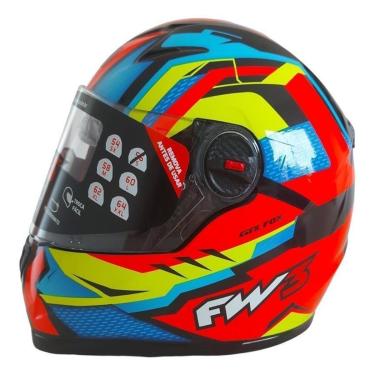 Imagem de Capacete Moto Fw3 Gtx Fox Colorido Oculos Interno Fechado-Masculino