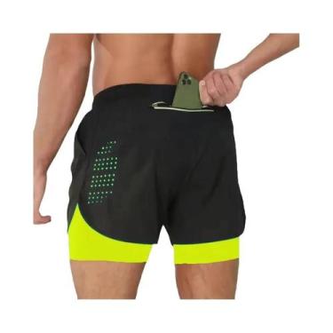 Imagem de Shorts De Treino Masculinos 2 Em 1 De Secagem Rápida Para Corrida E Mu