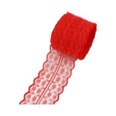 Imagem de (5 jardas/rolo) 45mm tecido de renda branca decoração linda material d