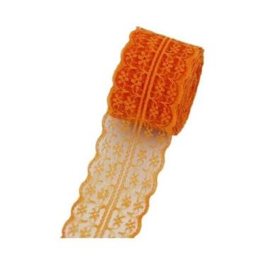 Imagem de (5 jardas/rolo) 45mm tecido de renda branca decoração linda material d