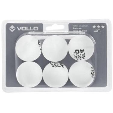 Imagem de Bola de Tênis de Mesa Vollo 3 Estrelas com 06 Unidades Branca
