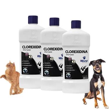Imagem de Kit 3 Shampoo Dugs Clorexidina 500ml - WORD VET