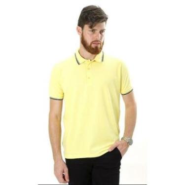 Imagem de Camiseta Masculina Gola Polo Amarela Piquet Gold Com Elastano-Masculino