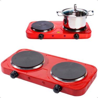 Imagem de Fogão Fogareiro 2 Bocas Cooktop Portátil Elétrico 2000w Compacto Para 
