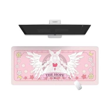 Imagem de Grande Mouse Pad Kawaii De Menina Mágica Com Borda Reforçada Para Casa