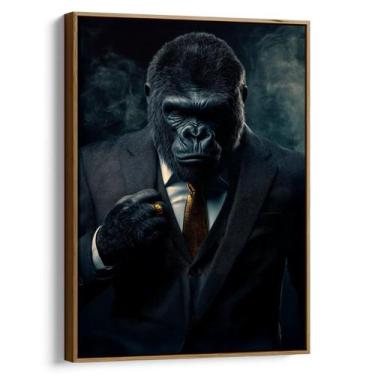 Imagem de Quadro decorativo Gorila Dark - Art Canvas, 120 x 80 cm, Tabaco