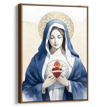Imagem de Quadro decorativo Imaculado Coração de Maria watercolor - Art Canvas, 
