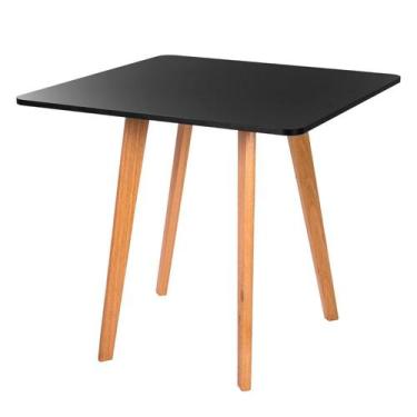 Imagem de Mesa Jantar Wood Leda 80cm Quadrada Base Metal - Móveis La Bella