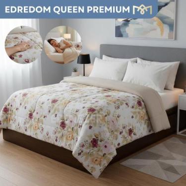 Imagem de Edredrom Queen Estampado 400 Fios Micropercal Extra Macio Conforto Pre