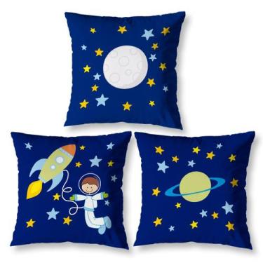 Imagem de Kit 3 Capa de Almofada Estampadas Infantil 40cm x 40cm Zíper invisível
