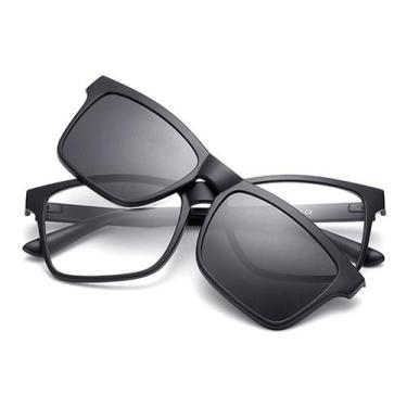 Imagem de Armação De Óculos 2202 Sem Grau + 1 Lente Clip On Preta - Vinkin, Pret