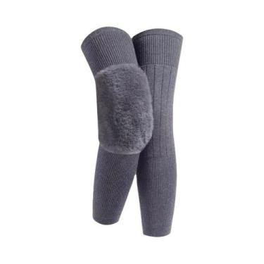 Imagem de Joelheiras Unissex De Veludo Para Inverno, À Prova De Vento, Quentes E